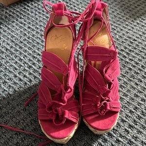 Colin Stuart Fuchsia Espadrille Wedges